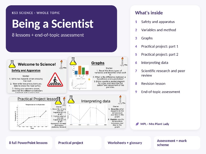 Being a Scientist – Full KS3 Topic (8 Lessons + Test)
