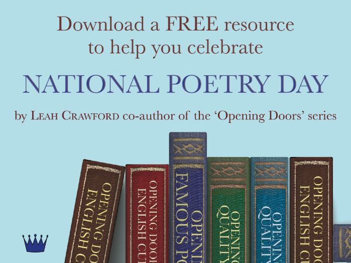 This is a FREE resource to celebrate National  Poetry Day