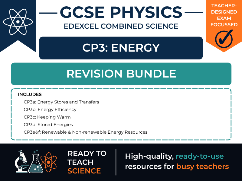 Edexcel Combined Science Physics Paper 1 | Unit 3 Energy Revision Bundle | CP3a–CP3f