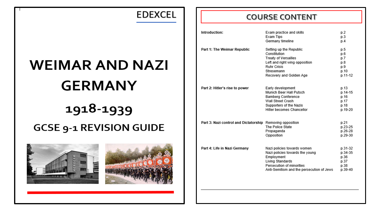 Edexcel GCSE History: Weimar and Nazi Germany 1918-39 Revision Guide ...