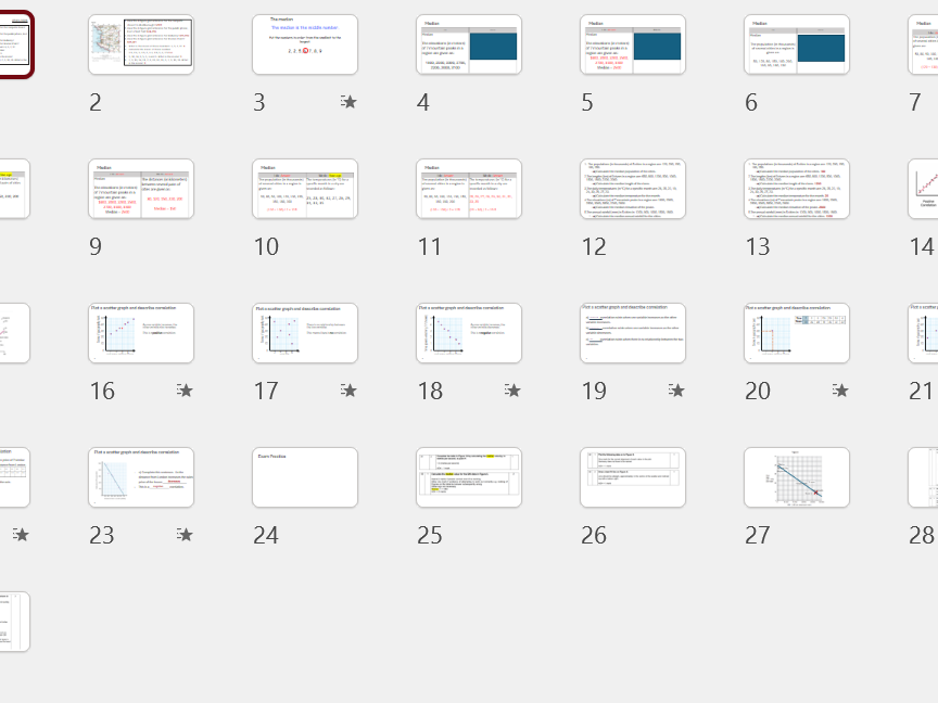 Geography Skills Booster Lesson 3 – Median & Scatter Graphs (Correlation Skills