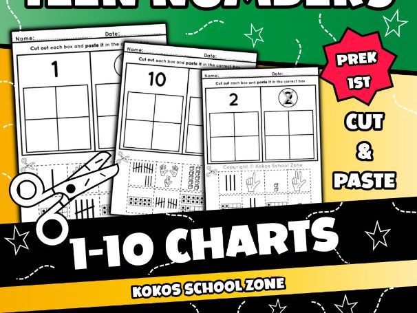 Numbers to 10 Cut & Paste Worksheets | Kindergarten Math Activities ...