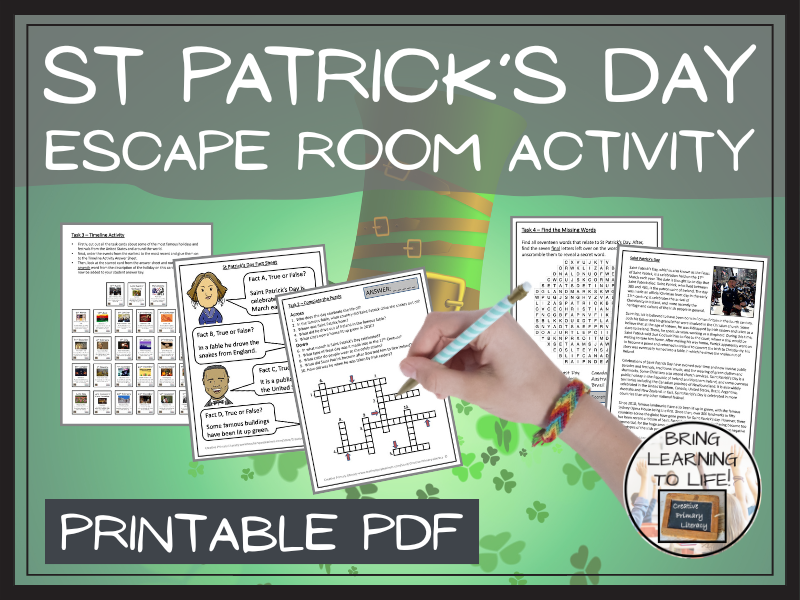 Saint Patrick's Day Escape Room Activity
