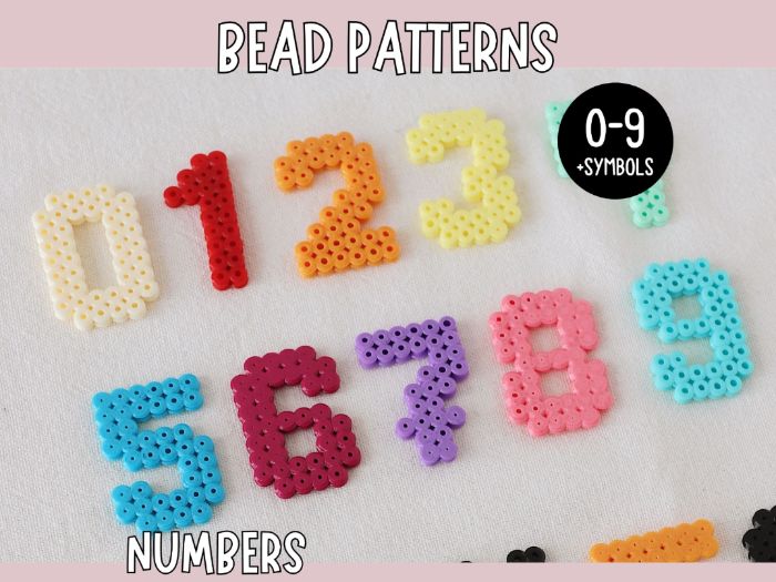Bead Patterns: Numbers 0-9 & Symbols