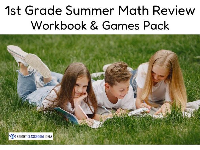 1st Grade Summer Math Review Workbook & Games Pack