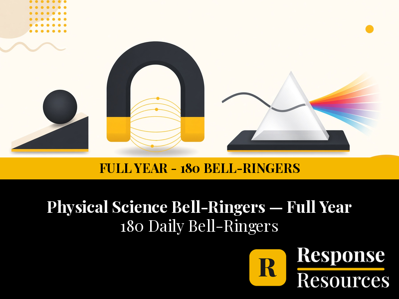 Physical Science Bell Ringers FULL YEAR - 180 Daily Warm-Ups (Grades 6-8)