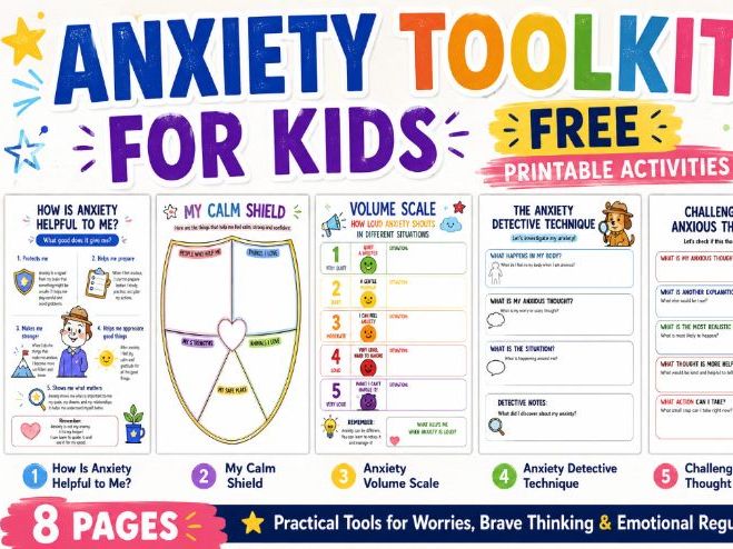 Anxiety Toolkit for Kids – FREE Printable Activities