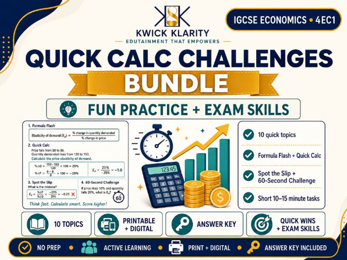 Pearson Edexcel International GCSE Economics 4EC1 Quick Calcs | Calculation Practice
