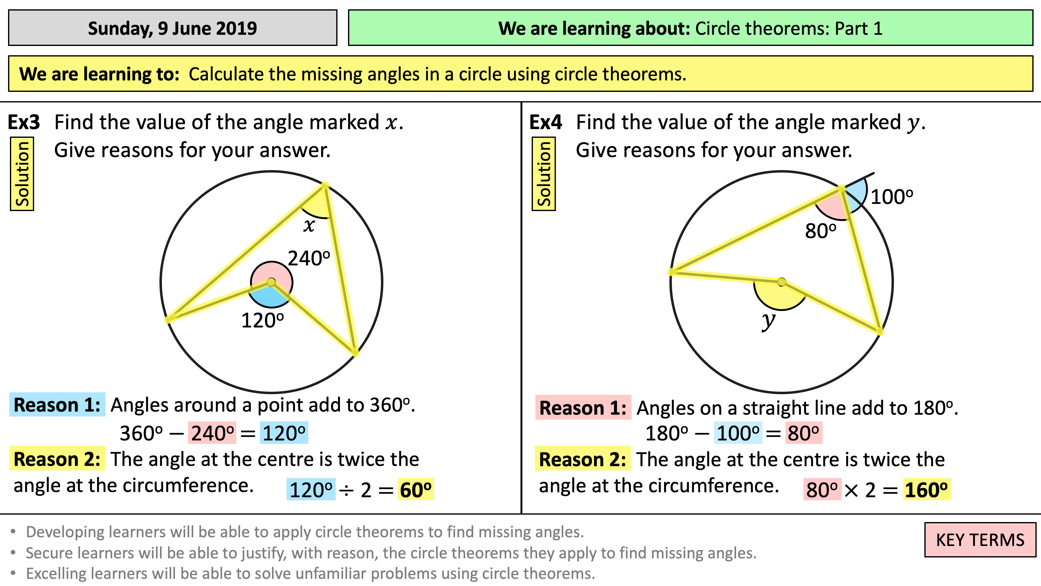 Circle Theorems - Part 22 (of 22)  Teaching Resources Inside Angles In A Circle Worksheet