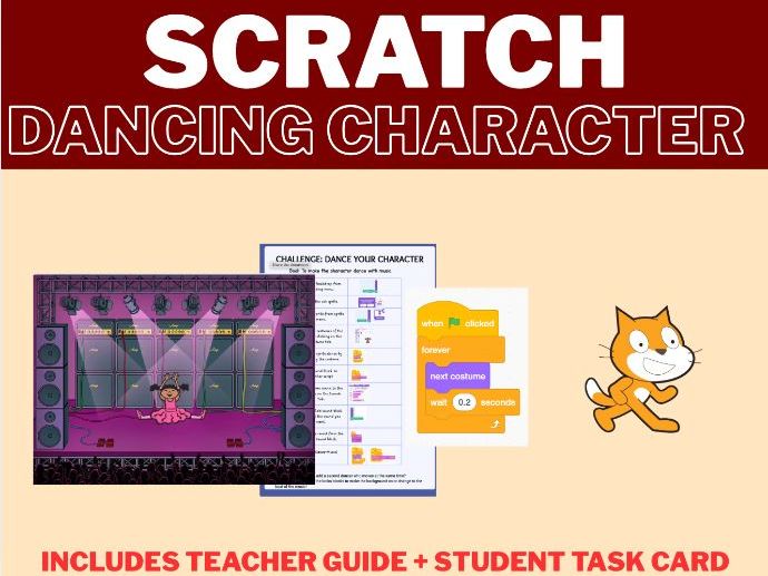 No-Prep Scratch Coding Activity: Create a Dancing Character