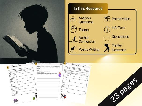 Vincent - Tim Burton Poem Lesson Plan - Thriller Spoken Word Writing Extension