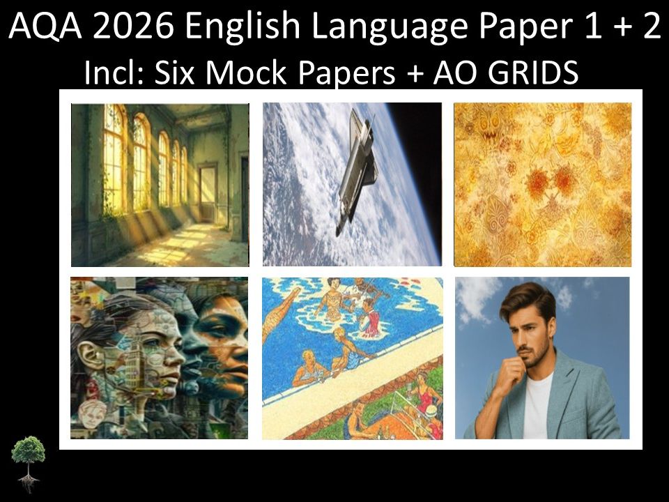 Six AQA 2026 English Language Paper 1 + 2 Mocks | AO Grids