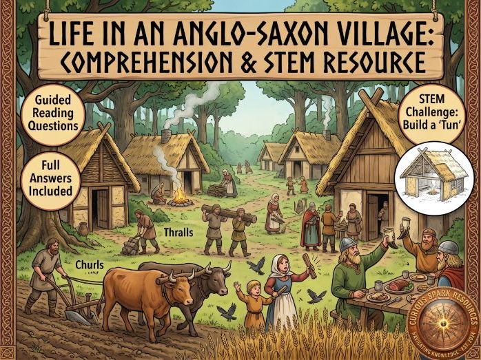 Anglo-Saxon Village Life Guided Reading Passage & Questions | KS2 / Upper Elementary
