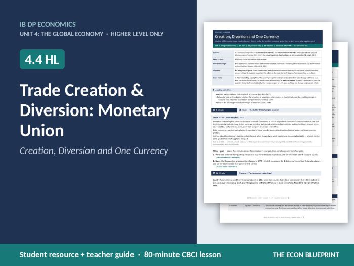 IB Economics 4.4 HL Trade Creation & Diversion | Monetary Union | HL Only