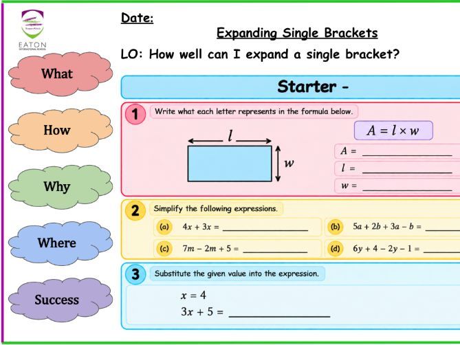Expanding Single Brackets (Improved Slides)