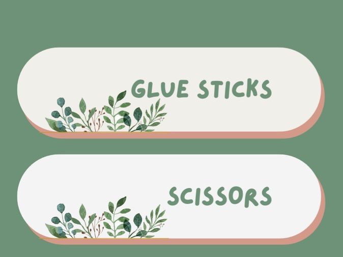 Classroom Supply Labels – Green Leaf Design (Editable & Printable)