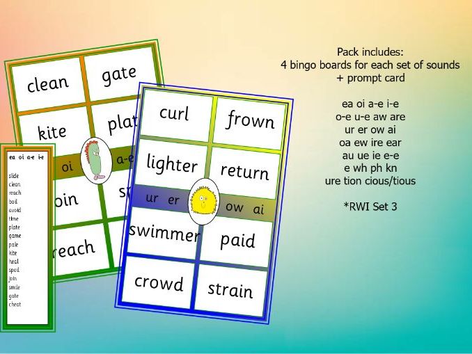 Phonics bingo games Set 3