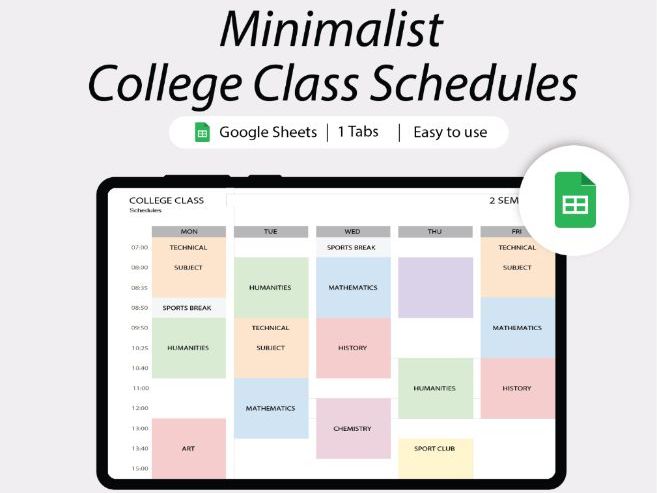 Hourly Weekly Schedule Google Sheets | Editable Time Blocking Planner | Student