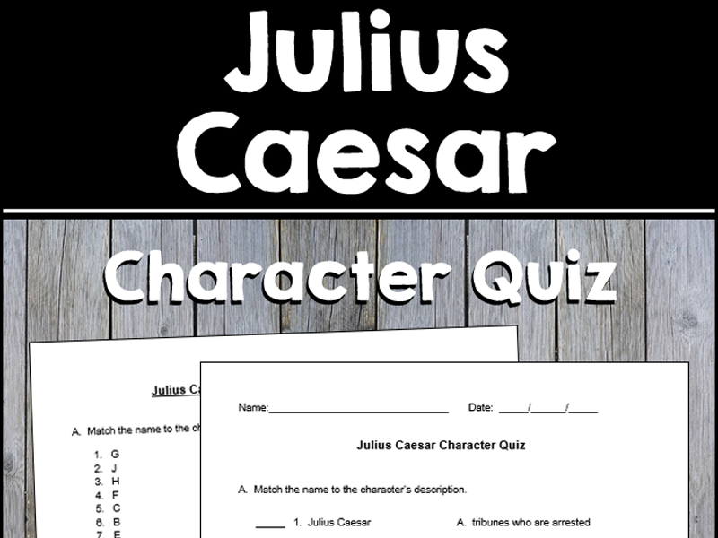 Julius Caesar Character Quiz with Answer Key | Teaching Resources