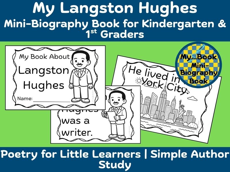 My Book About Langston Hughes | Mini Biography Book for Kindergarten & 1st Grade