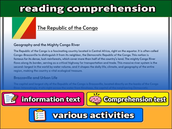 The Republic of the Congo- Reading Comprehension, Worksheet & Activities