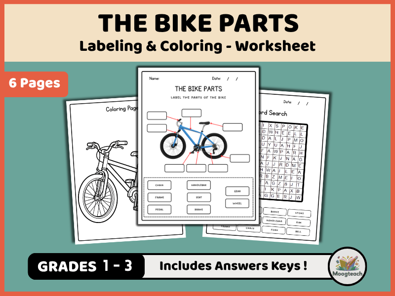 Parts of a Bicycle | Transport & Technology | Labeling | Design & Technology | KS1 | KS2