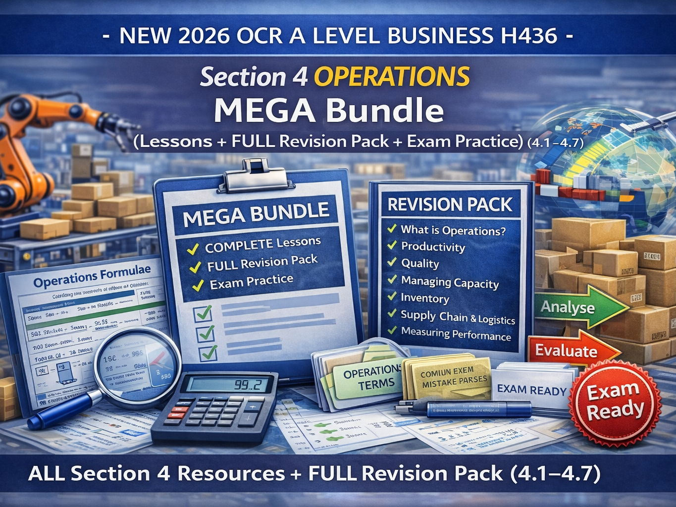 NEW 2026 OCR A Level Business H436 – Unit 4 Operations ULTIMATE Bundle (Lessons + COMPLETE Revision Pack 4.1–4.7)
