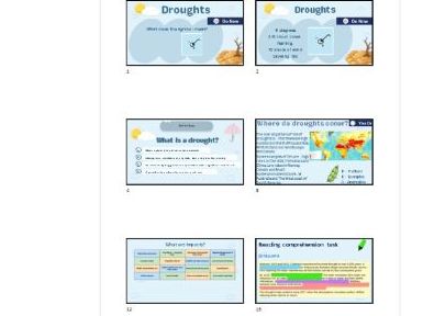 KS3 Weather unit - Lesson 6 - Droughts