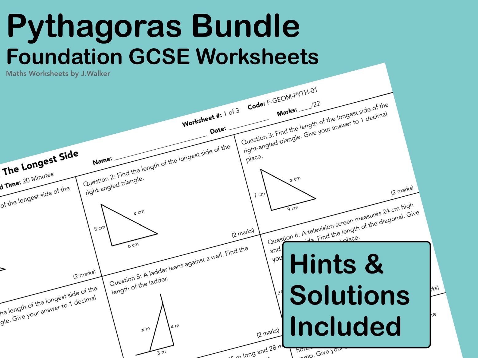 GCSE Maths: Pythagoras Bundle - Foundation Tier