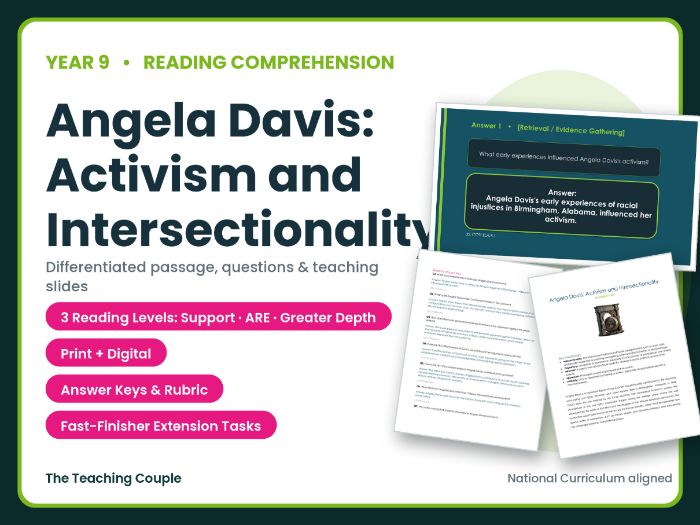 Angela Davis: Activism and Intersectionality Reading Comprehension | Year 9