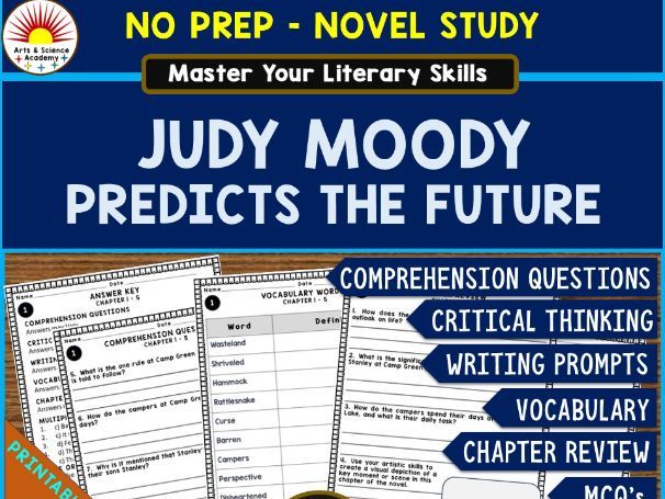 JUDY MOODY  PREDICTS THE FUTURE Novel Study Comprehension, Critical Thinking, Vocab, MCQs, True or F