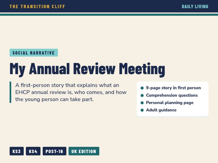 Social Narrative: My Annual Review Meeting for Pupils with an EHCP (KS3, KS4, Post-16)