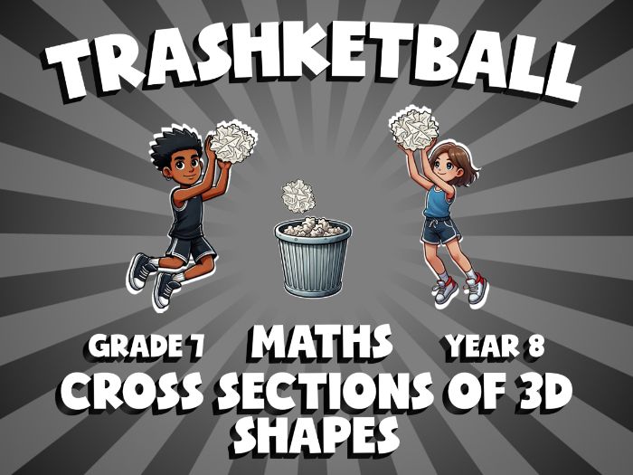 Cross Sections of 3D Shapes TRASHKETBALL Maths Game | No-Prep Year 8 Review Activity
