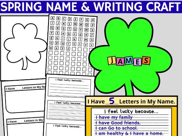 St. Patrick’s Day Shamrock Name & Lucky Writing Craft | March Bulletin Board