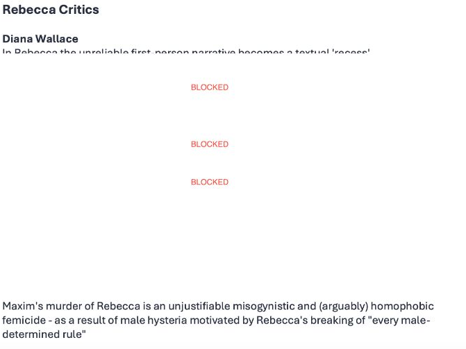 Rebecca Daphne du Maurier Interpretations AO5