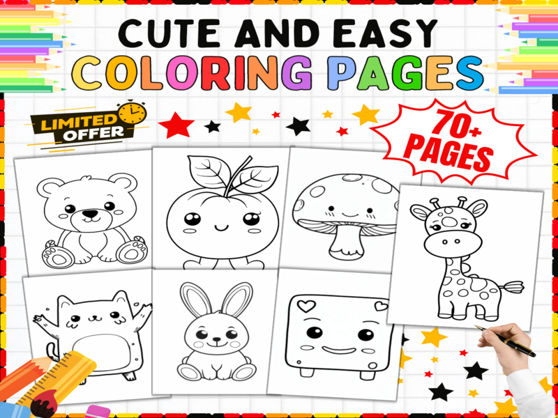 70+ Easy Colouring Pages | Simple Fun Activities for Early Years | Printable Worksheets for Kids