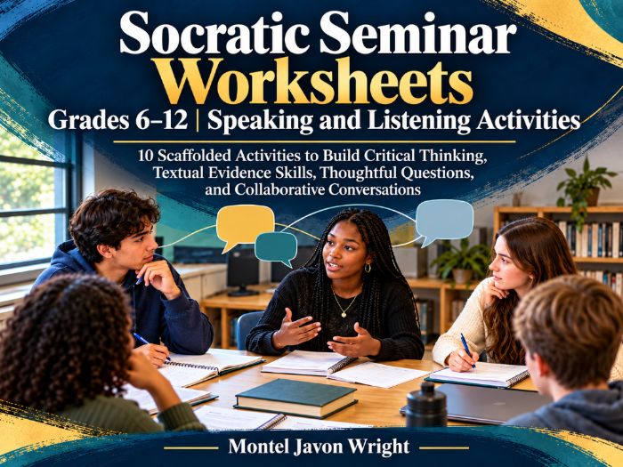 Socratic Seminar Worksheets Grades 6–12 | Speaking & Listening Skills
