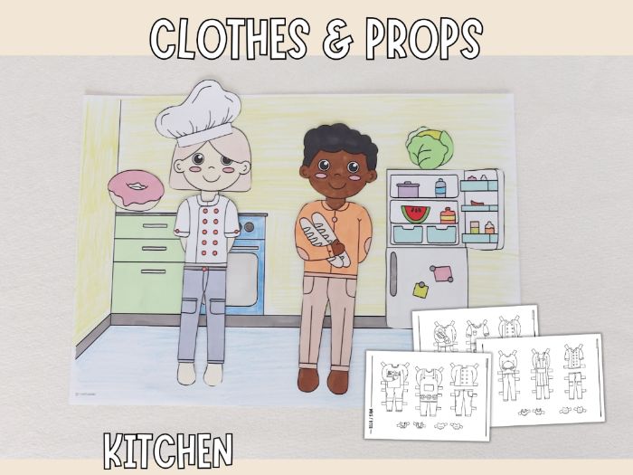 Add-On Set Paper Dolls - Kitchen