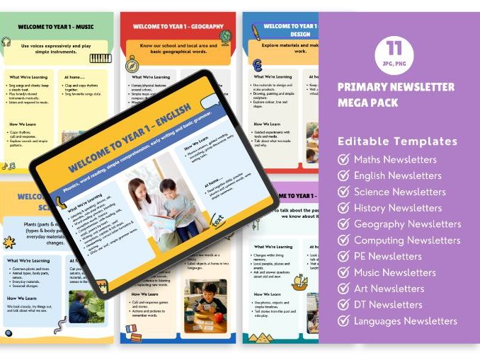 English Primary Curriculum Overview Pack Y1-Y6