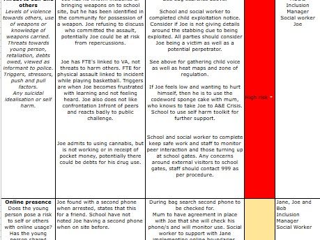 Safeguarding safety planning