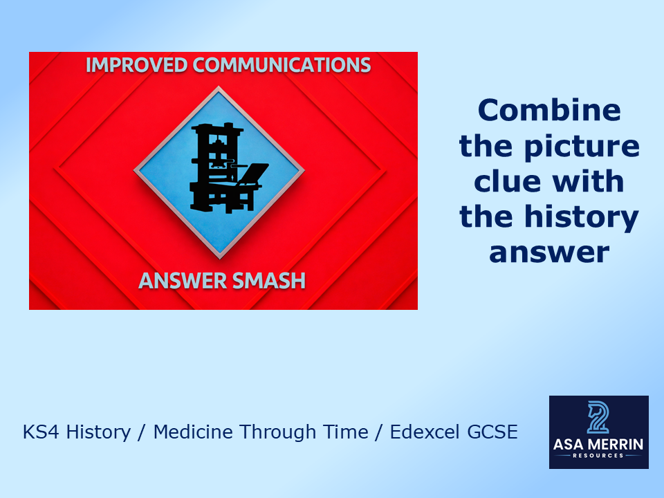 GCSE History Medicine Through Time: Improved Communications Medical Renaissance Answer Smash Quiz