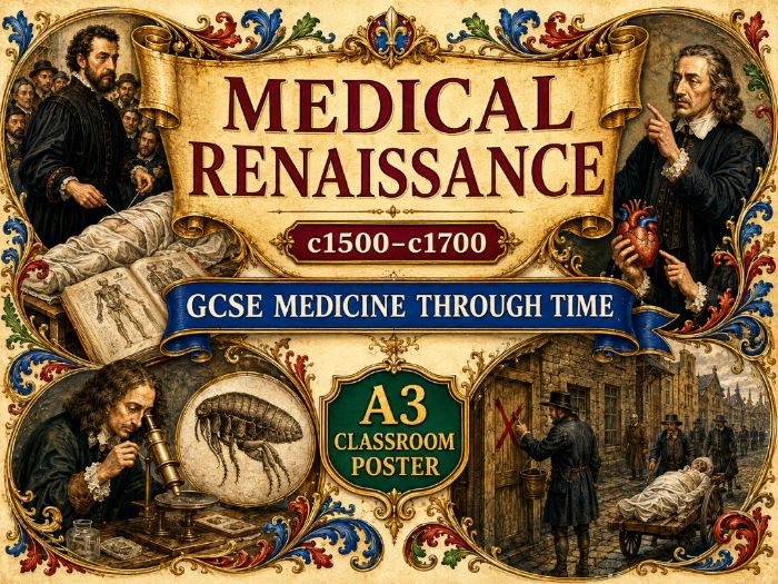Medical Renaissance c1500–c1700 A3 Classroom Poster | GCSE Medicine Through Time