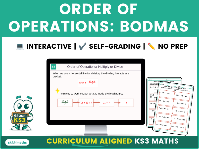 Order of Operations BODMAS KS3 Digital Maths Lesson