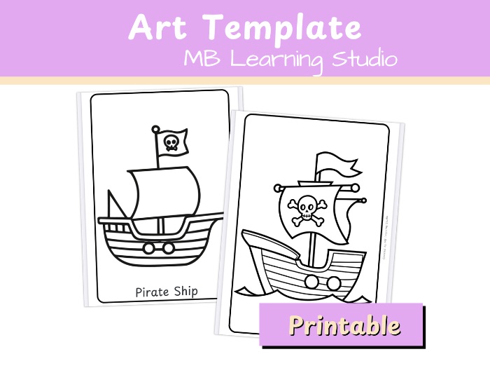 Pirate Ship Art Template – Beach Summer-Themed Creative Activity for EYFS, KS1