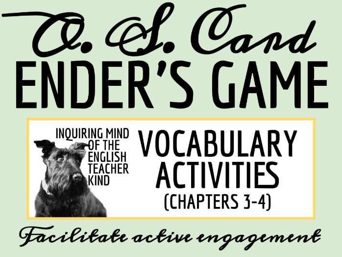 Ender's Game Chapters 3 and 4 Vocabulary Games and Activities
