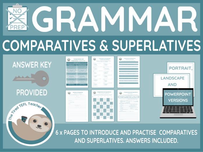 Comparatives and Superlatives ESL Worksheets