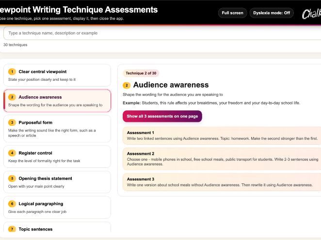 GCSE English Language Viewpoint Writing Techniques Coaching for AQA 8700 (30 sessions)