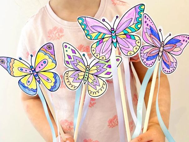 Butterfly Wands Craft Activity