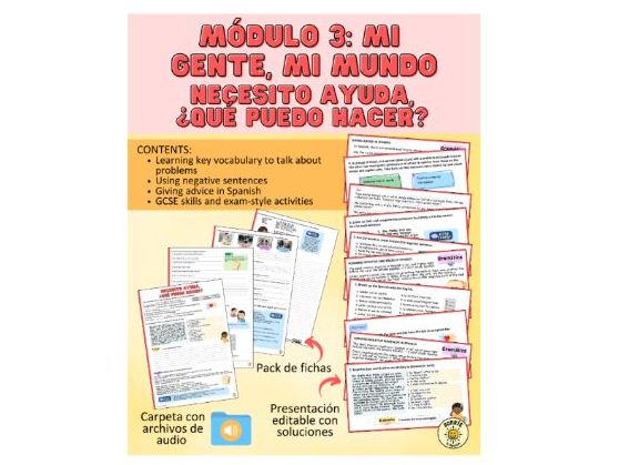 Mi gente, mi mundo -‘Necesito ayuda, ¿qué puedo hacer?’ Pearson Edexcel New GCSE + answers&worksheet