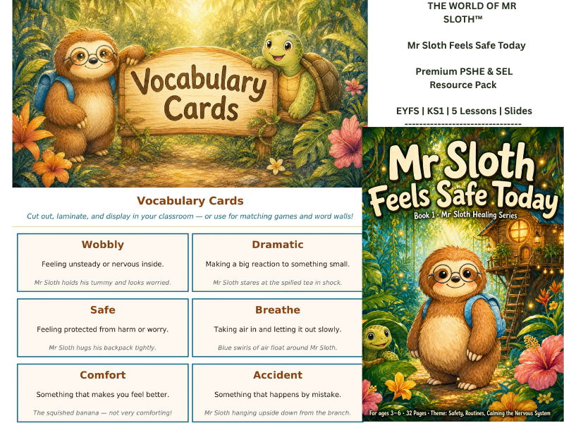 Mr Sloth Feels Safe Today – Premium PSHE & SEL Emotional Regulation EYFS & KS1 & 2 | 5 Lesson Pack